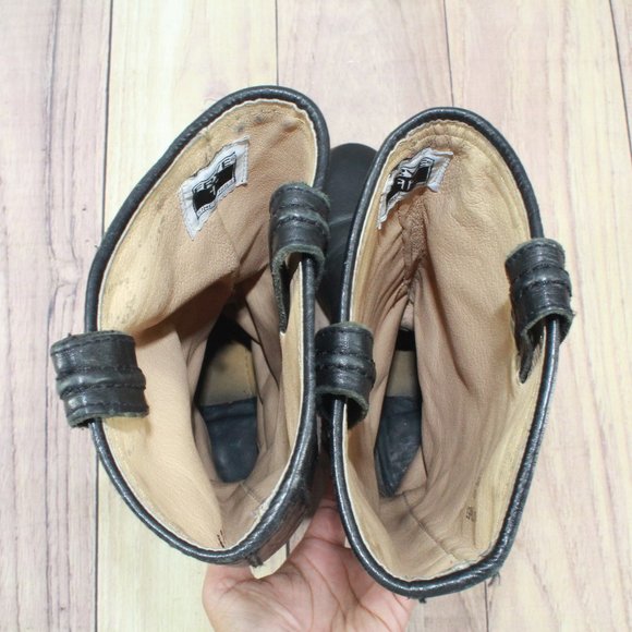 FRYE Maxine Trapunto Harness Brown Leather Motorcycle Boots Size 8 B - Picture 6 of 14